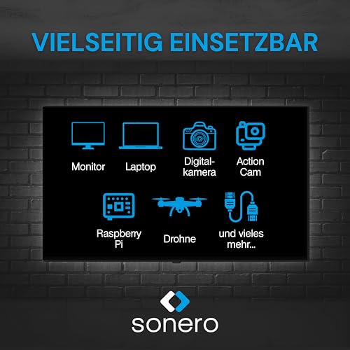 Sonero® 4K Micro HDMI auf HDMI-Kabel, Premium High Speed, 4K 60Hz, Micro HDMI Stecker auf HDMI Stecker, vergoldete Kontakte, zweifache Abschirmung, Baumwollmantel, 1,00m