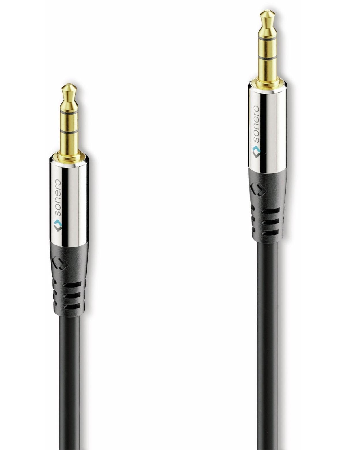 Sonero Premium Audiokabel 3.5mm Klinke, 1,50m, vergoldete Kontakte, schwarz