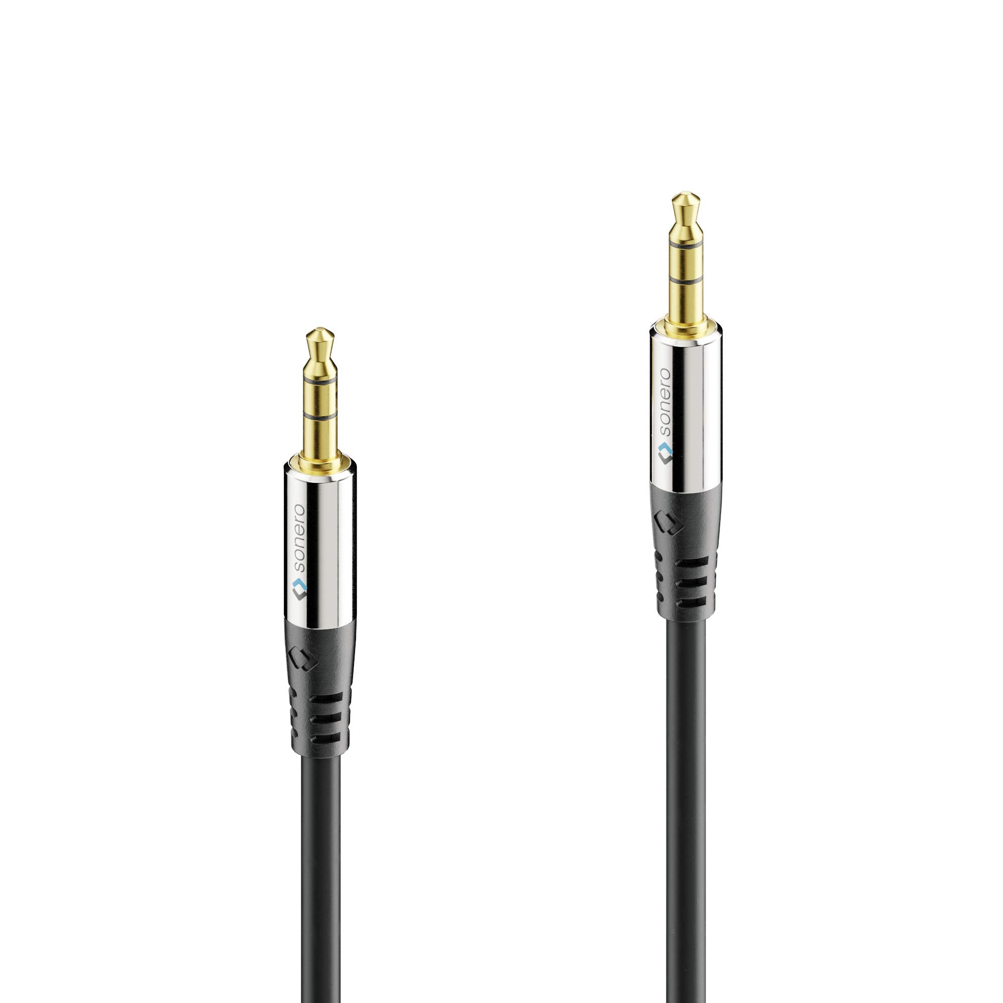 Sonero Premium 5m Aux Kabel, Audio Klinkenkabel 3,5mm, geeignet für iPhones, iPads, Smartphones, Tablet PCs, Autos & andere Stereo Geräte, schwarz