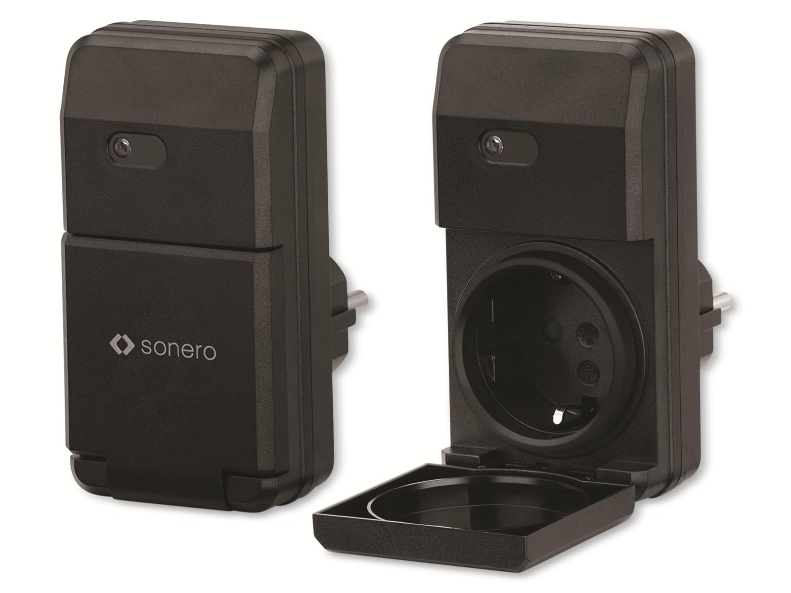 sonero Funksteckdosen Set (1x Funskteckdose, 1x Funkfernbedienung), Outdoor, schwarz