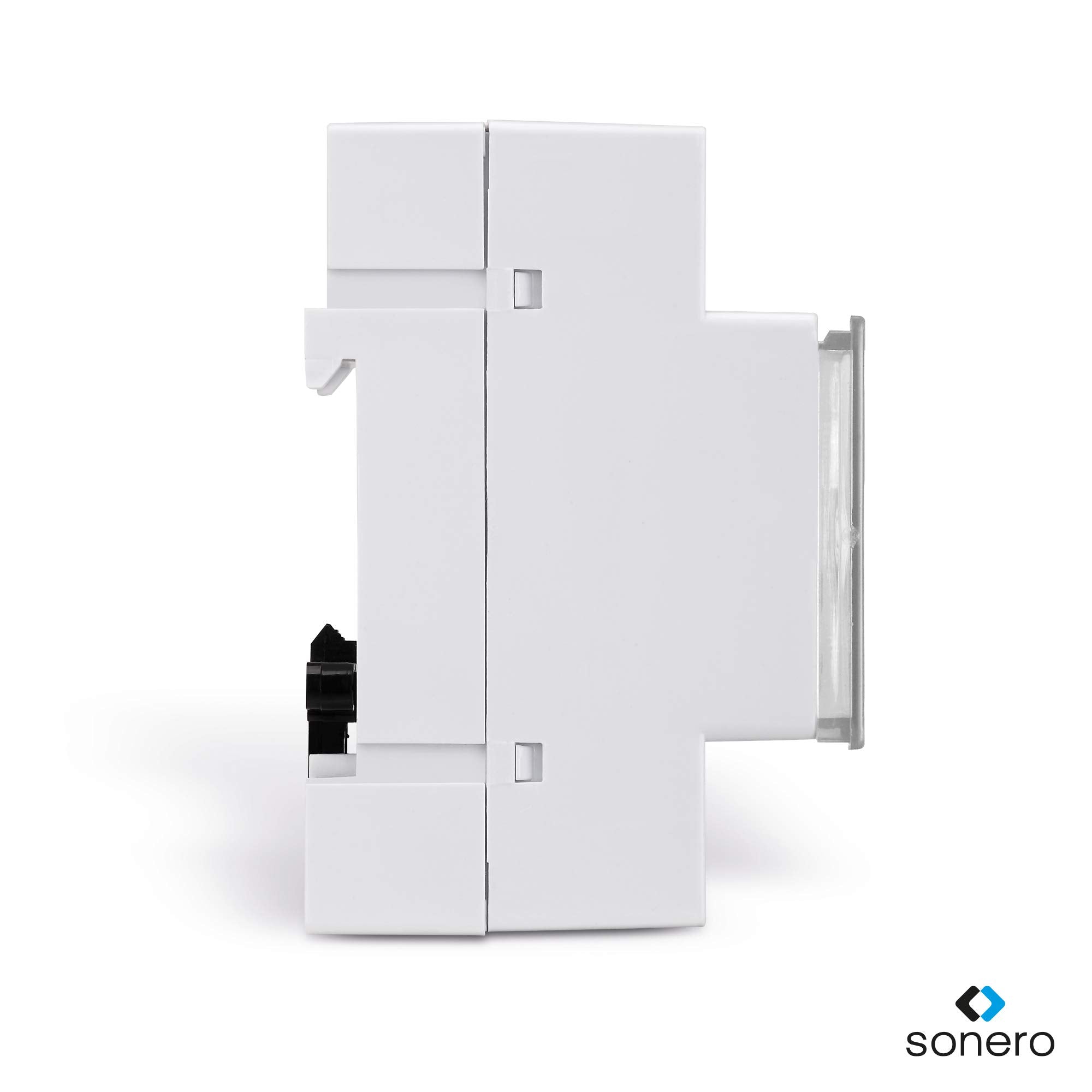 sonero® Digitale Zeitschaltuhr für Hutschienen / Schalttafel Einbau, 3600W, LCD-Display, 10 Schaltprogramme (Wochen-, Tages- und Minutenprogramm), 12/24h Timer, IP20, weiß, S-DOTH10