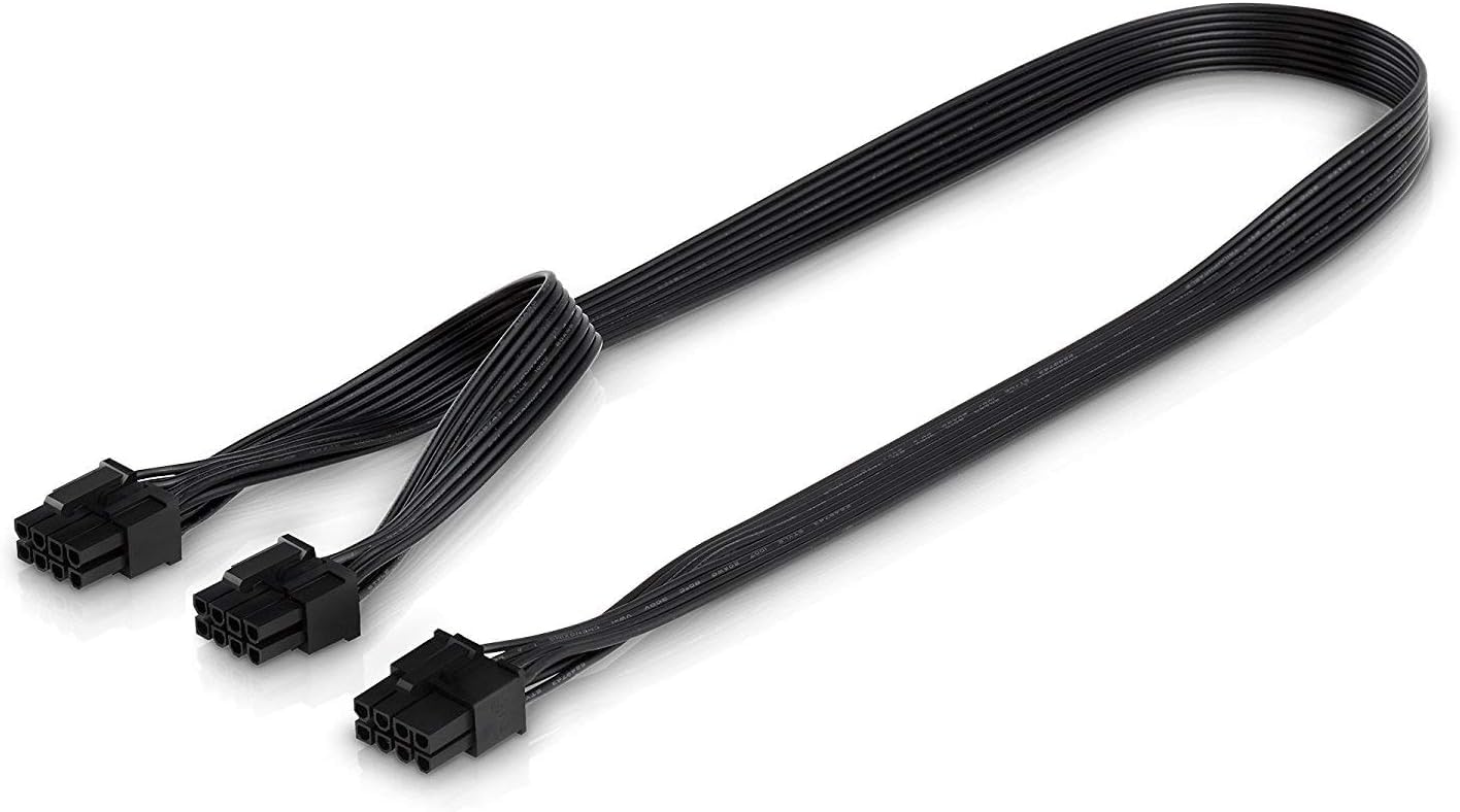adaptare X-35118 Grafikkarten Stromadapter, 2x 6+2 PCle Stecker zu 8 Pin PCle Stecker, Schwarz, 0,60m