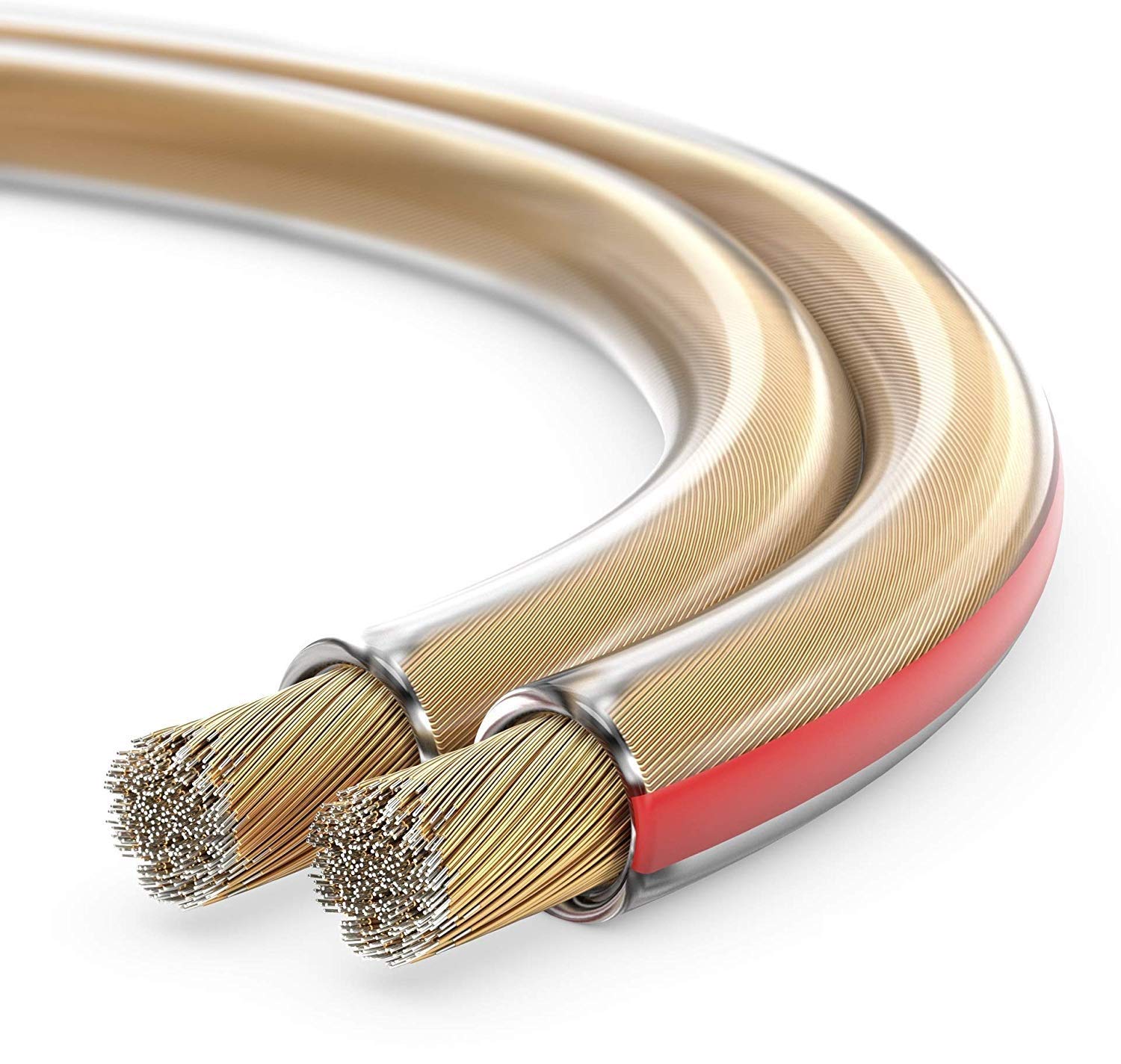 sonero® 100 Meter 2x2,50mm² CCA Lautsprecherkabel / Boxenkabel, Farbe: transparent