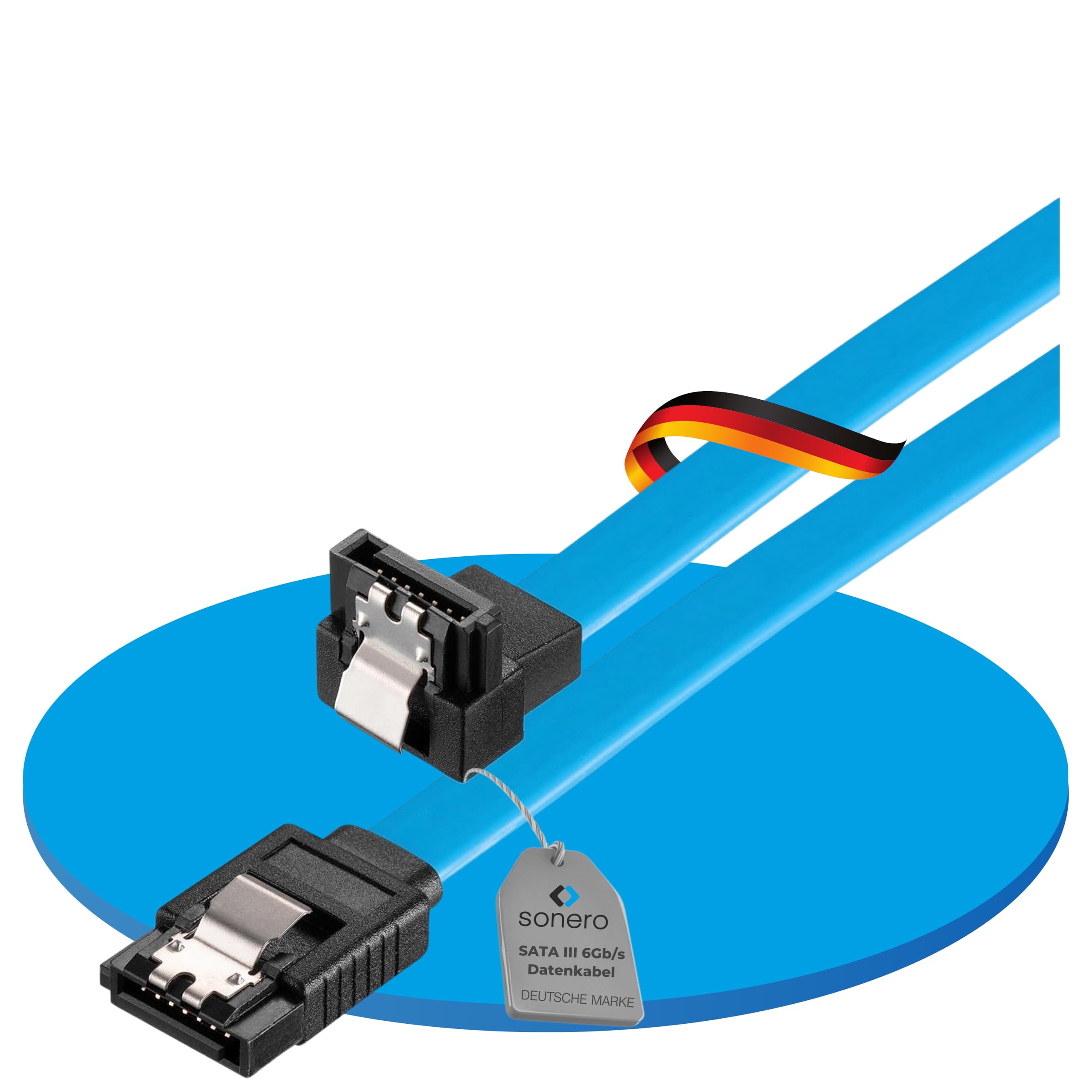 Sonero® SATA III 6Gb/s Datenkabel, 0,30m, gewinkelt, blau