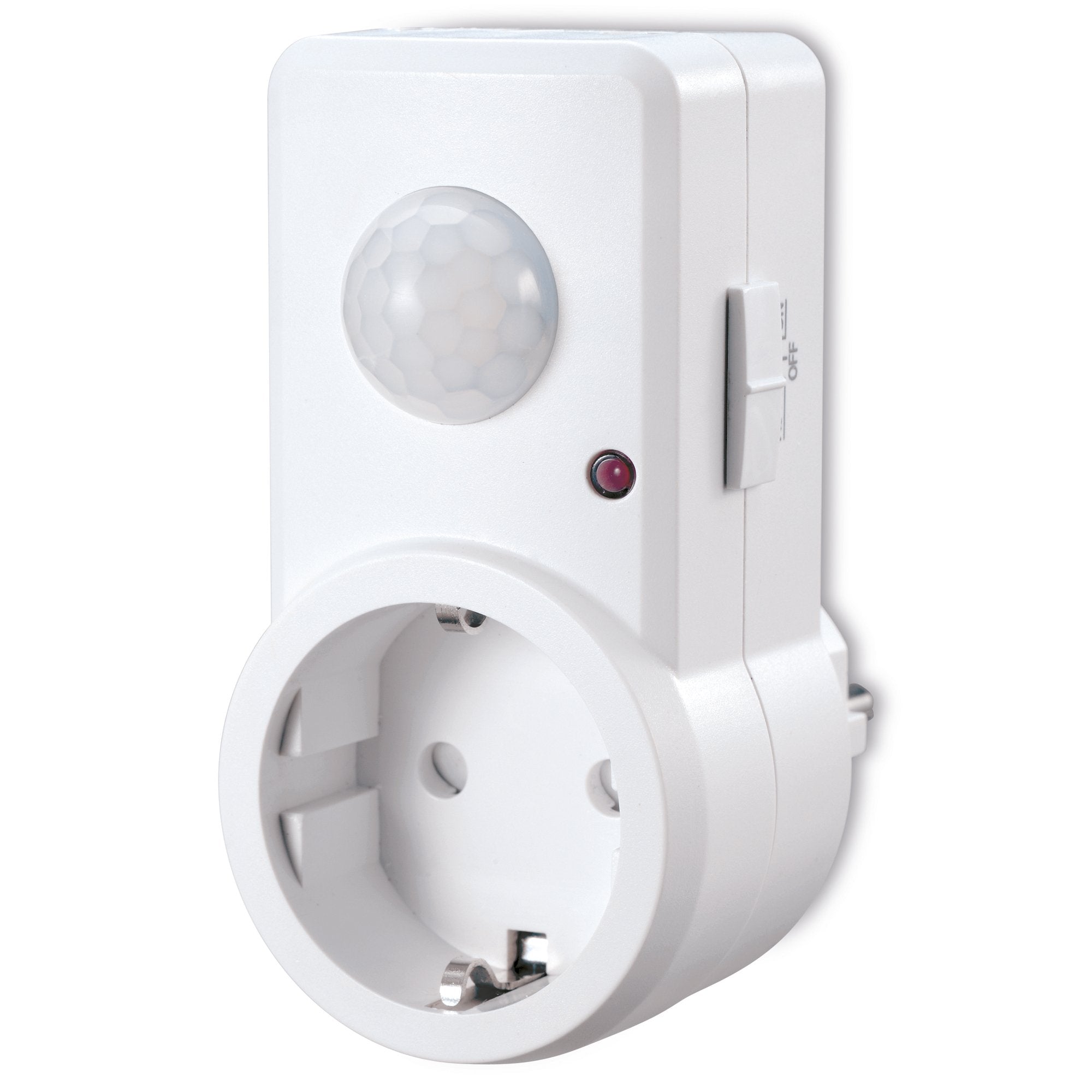 sonero IMS060 Infrarot-Bewegungsmelder Zwischenstecker - Innenmontage in Steckdose, Schutzklasse: IP20, 120° / 9m Arbeitsfeld, weiß