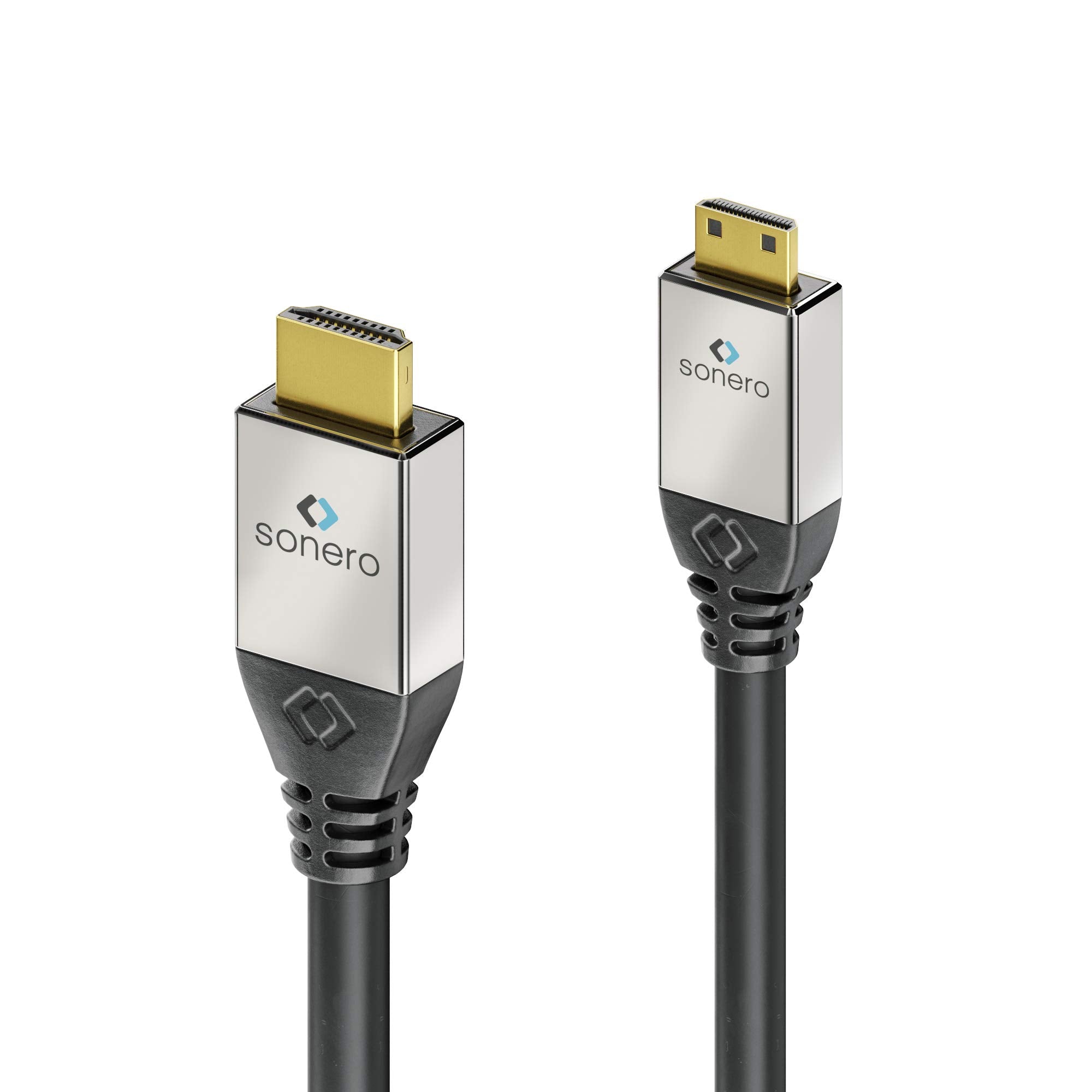 Sonero Premium High Speed Mini HDMI Kabel mit Ethernet, 2,00m, UltraHD / 4K / 60Hz, 18Gbps, schwarz