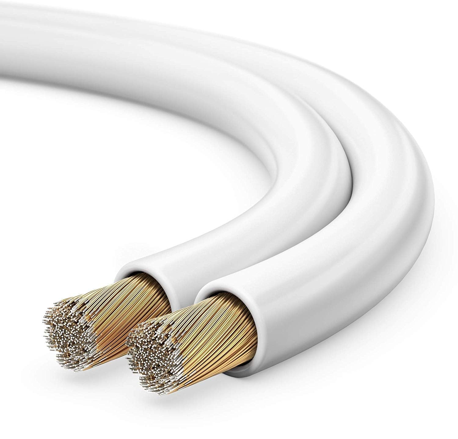 Sonero 10 Meter 2x2,50mm² CCA Lautsprecherkabel / Boxenkabel, Farbe: weiß