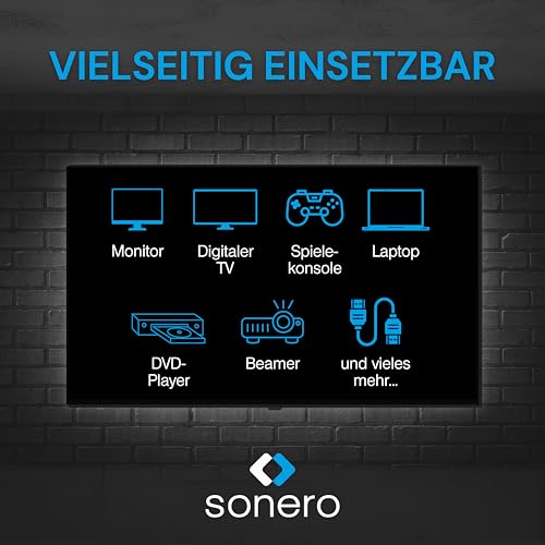 Sonero PHC111-030 8K Ultra High Speed HDMI Kabel mit Ethernet, Nylongeflecht, vergoldete Anschlüsse (8K UltraHD, 4K 3D mit 50Hz/60Hz, 48Gbps Full Bandwith, Dynamic HDR), 3,0m