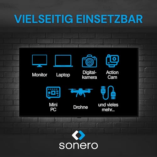 Sonero® 4K Mini HDMI auf HDMI-Kabel, Premium High Speed, 4K 60Hz, Mini HDMI Stecker auf HDMI Stecker, vergoldete Kontakte, zweifache Abschirmung, Baumwollmantel, 1,50m
