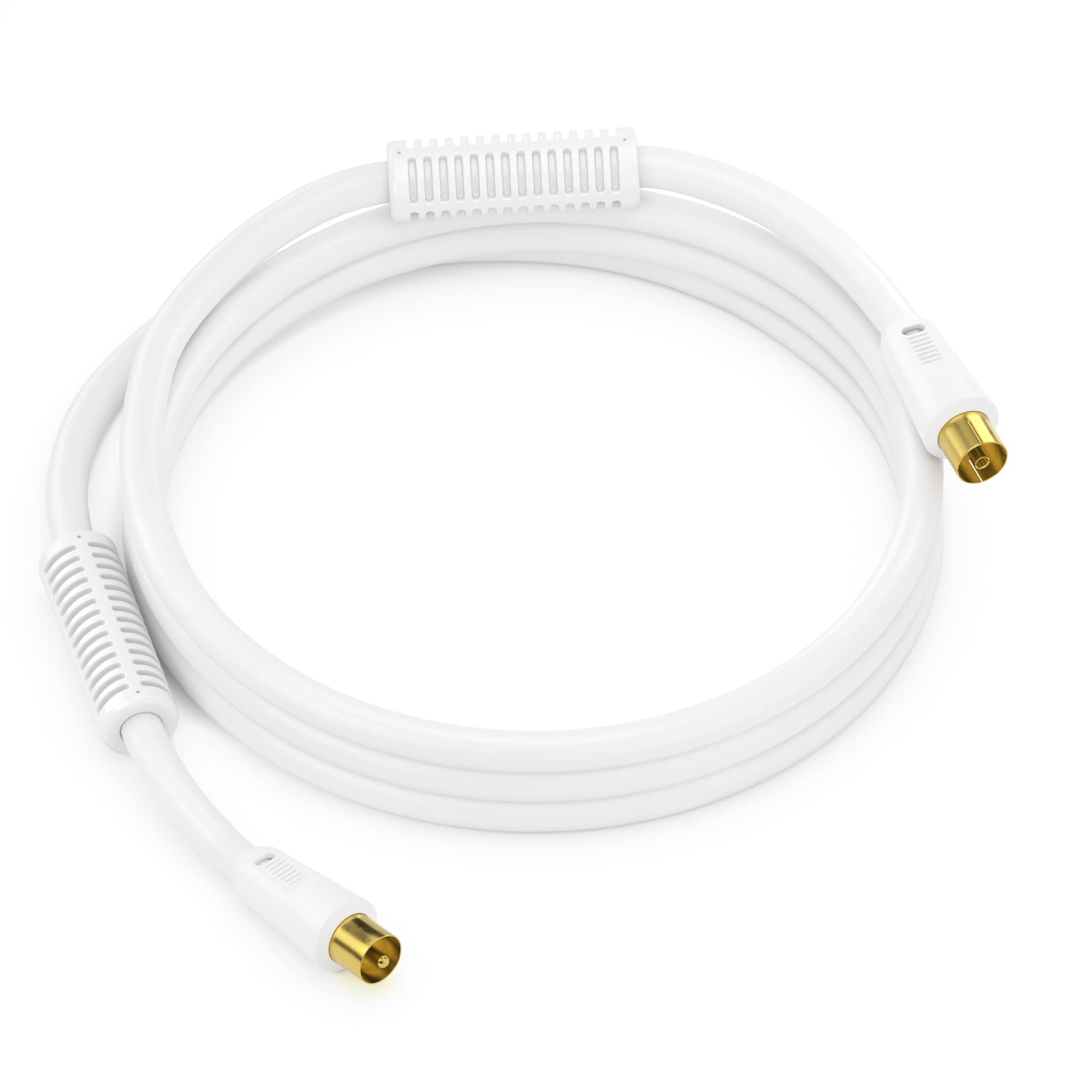 sonero Antennenkabel SAT Kabel Koaxialkabel Satelitenkabel mit Ferrite TV 4fach geschirmt, für HDTV, Receiver, Internet, Satelit, DAB, Radio, 1,0m