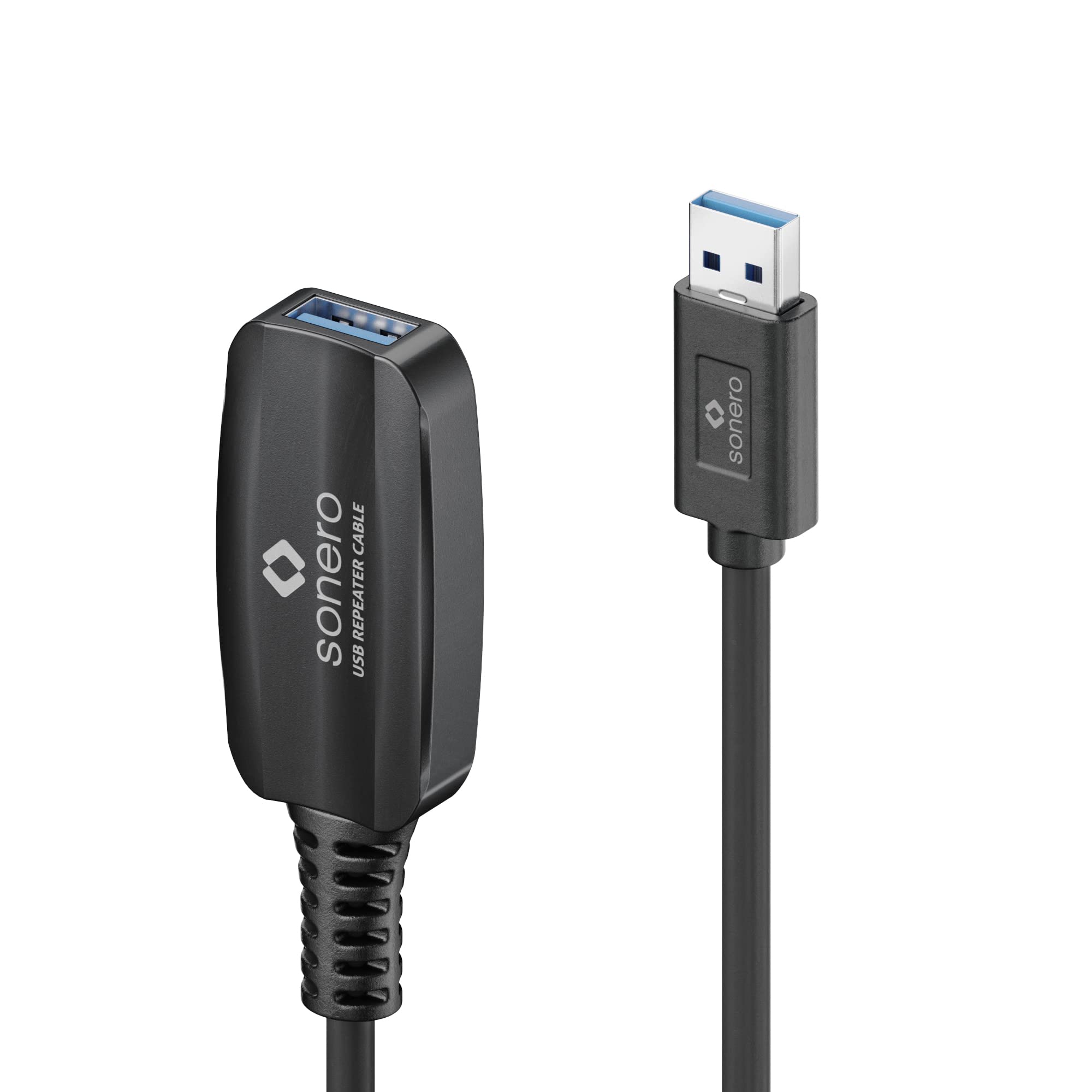Sonero USB 3.2 Gen1x1 Aktive Verlängerung - A/A - schwarz - 5,00m