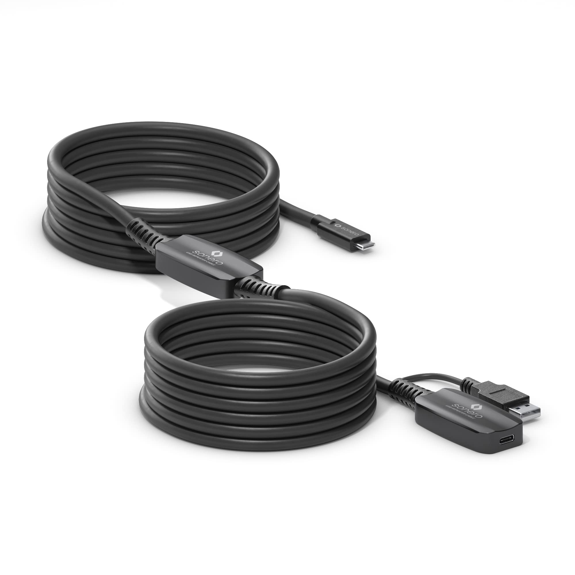 Sonero® USB 3.2 Kabel, aktives Verlängerungskabel mit Signalverstärker, Datenkabel, USB-C Stecker auf USB-C Buchse, 5 GB/s, 10.0m, schwarz