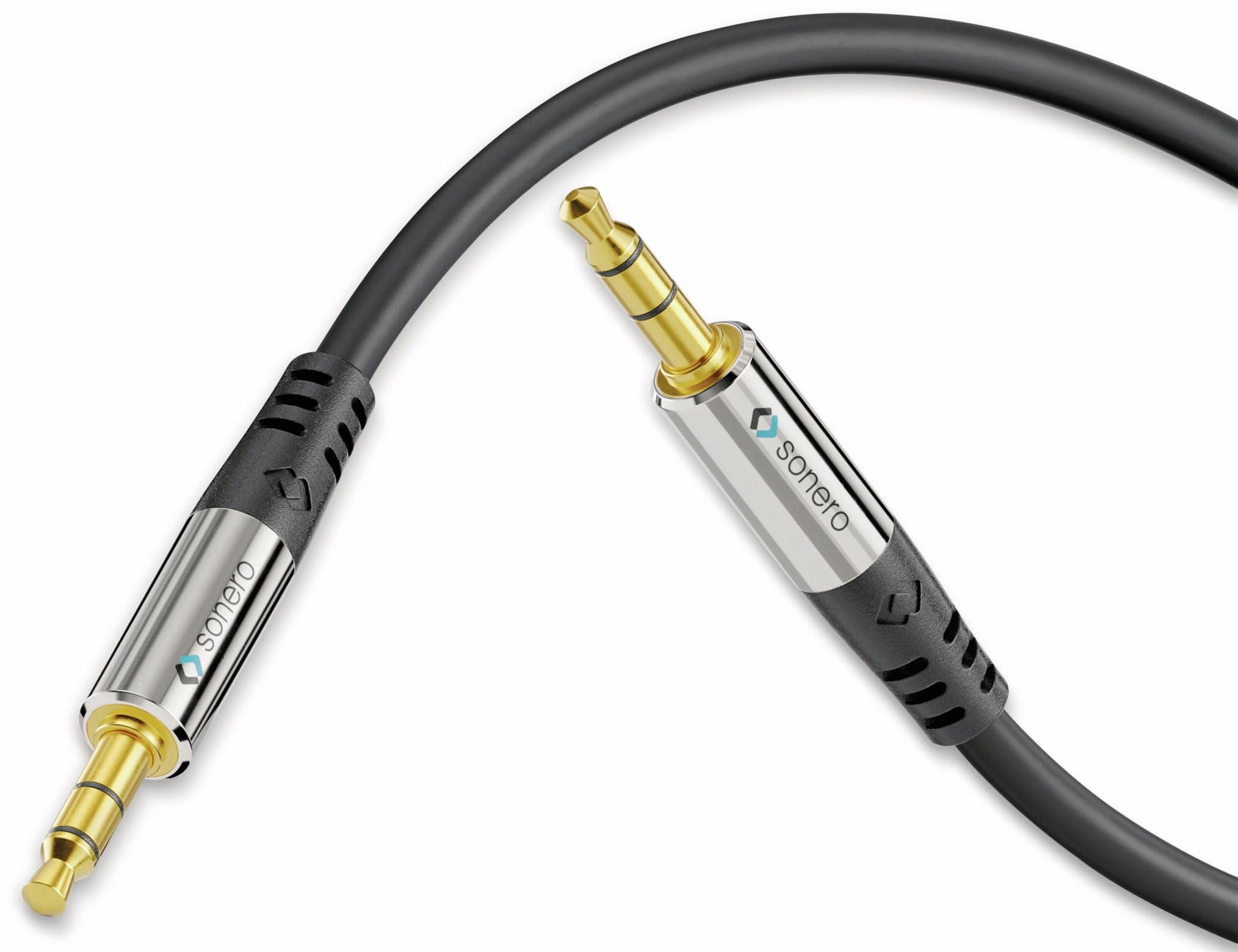 Sonero Premium Audiokabel 3.5mm Klinke, 1,00m, vergoldete Kontakte, schwarz
