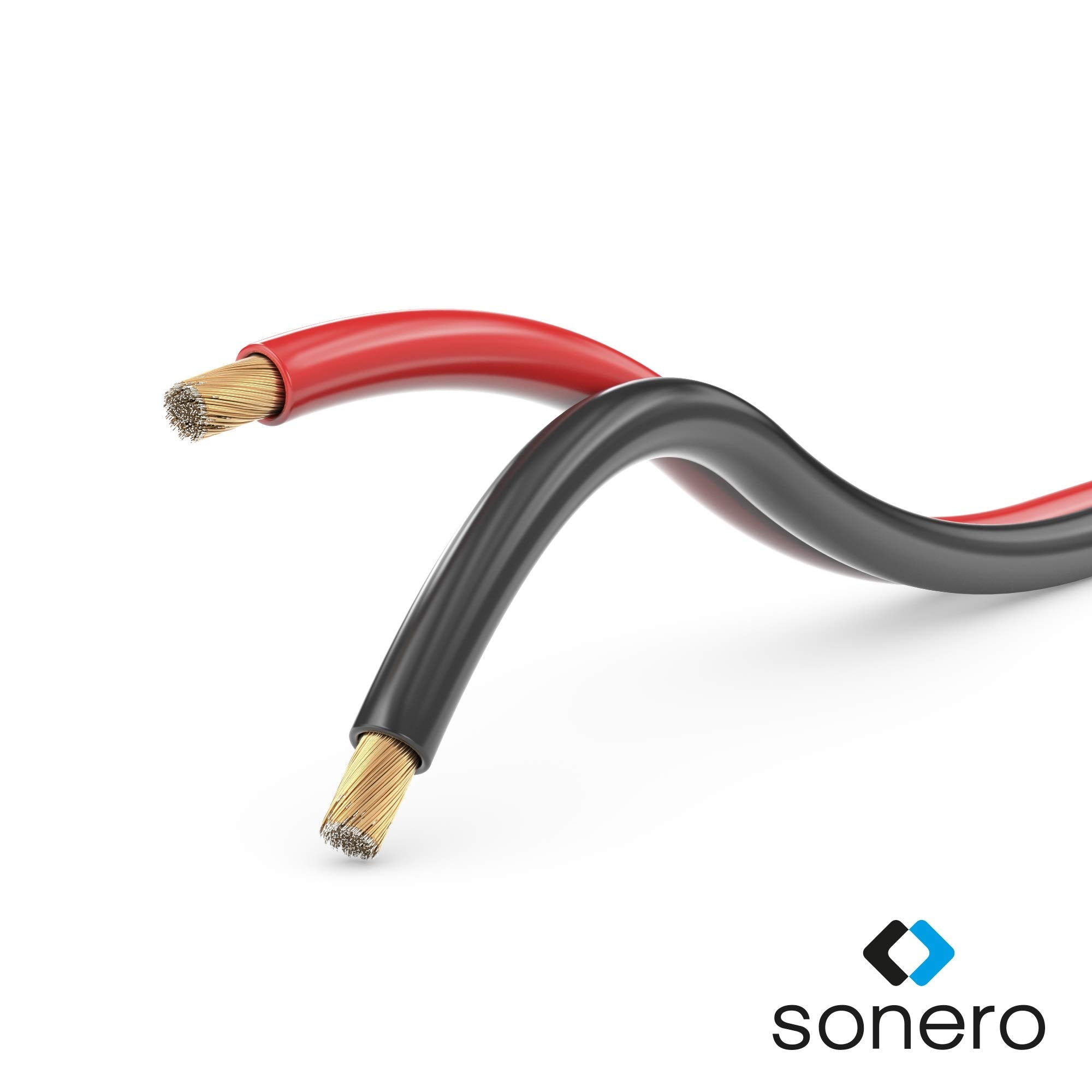 Sonero 10 Meter 2x0,75mm² CCA Lautsprecherkabel / Boxenkabel, Farbe: rot/schwarz, S-SC2075RB-10