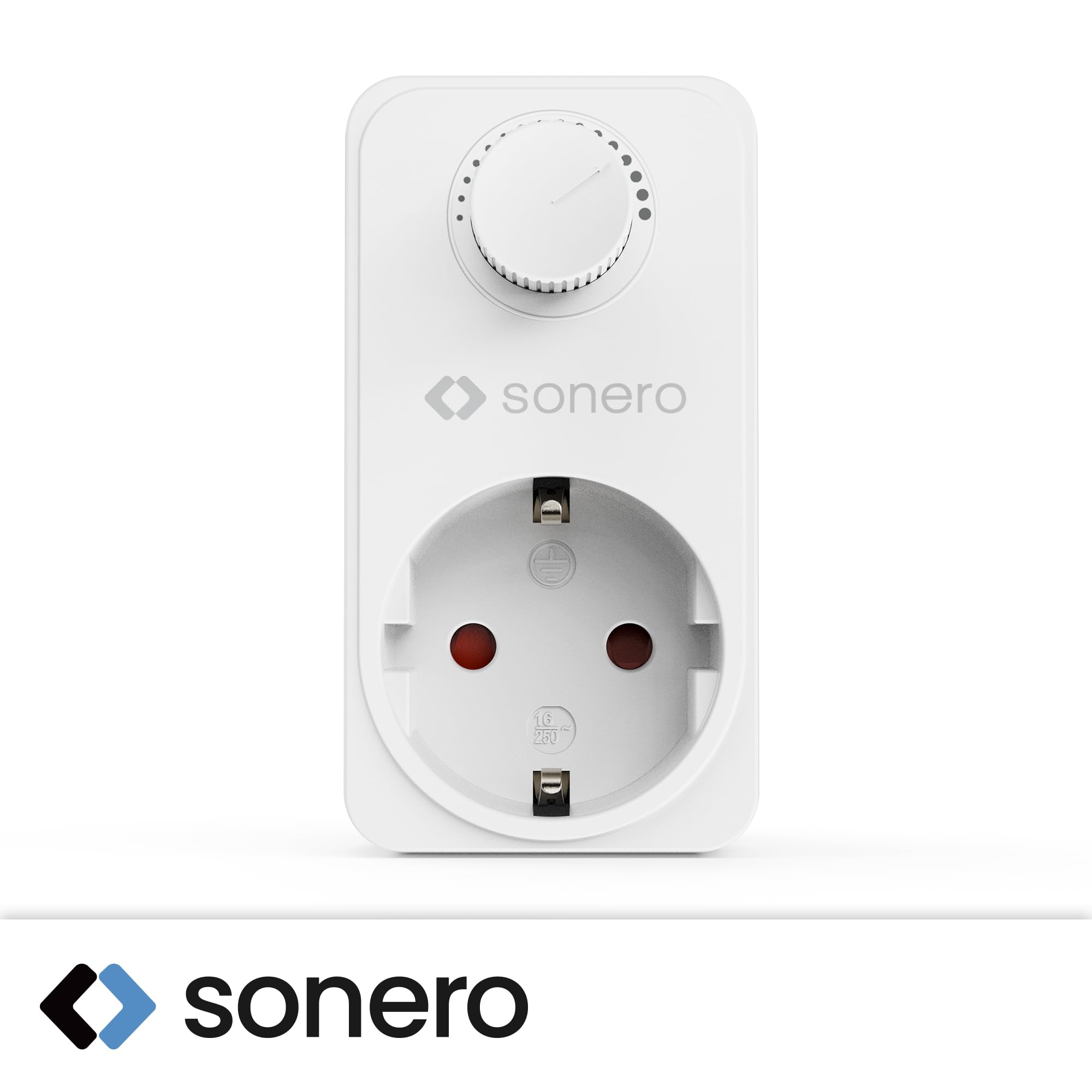 sonero Dimmer Steckdose, Steckdosendimmer Adapter mit Helligkeitsregler nur für dimmbare LED Lampen, Halogenlampen, Glühbrinen, weiß