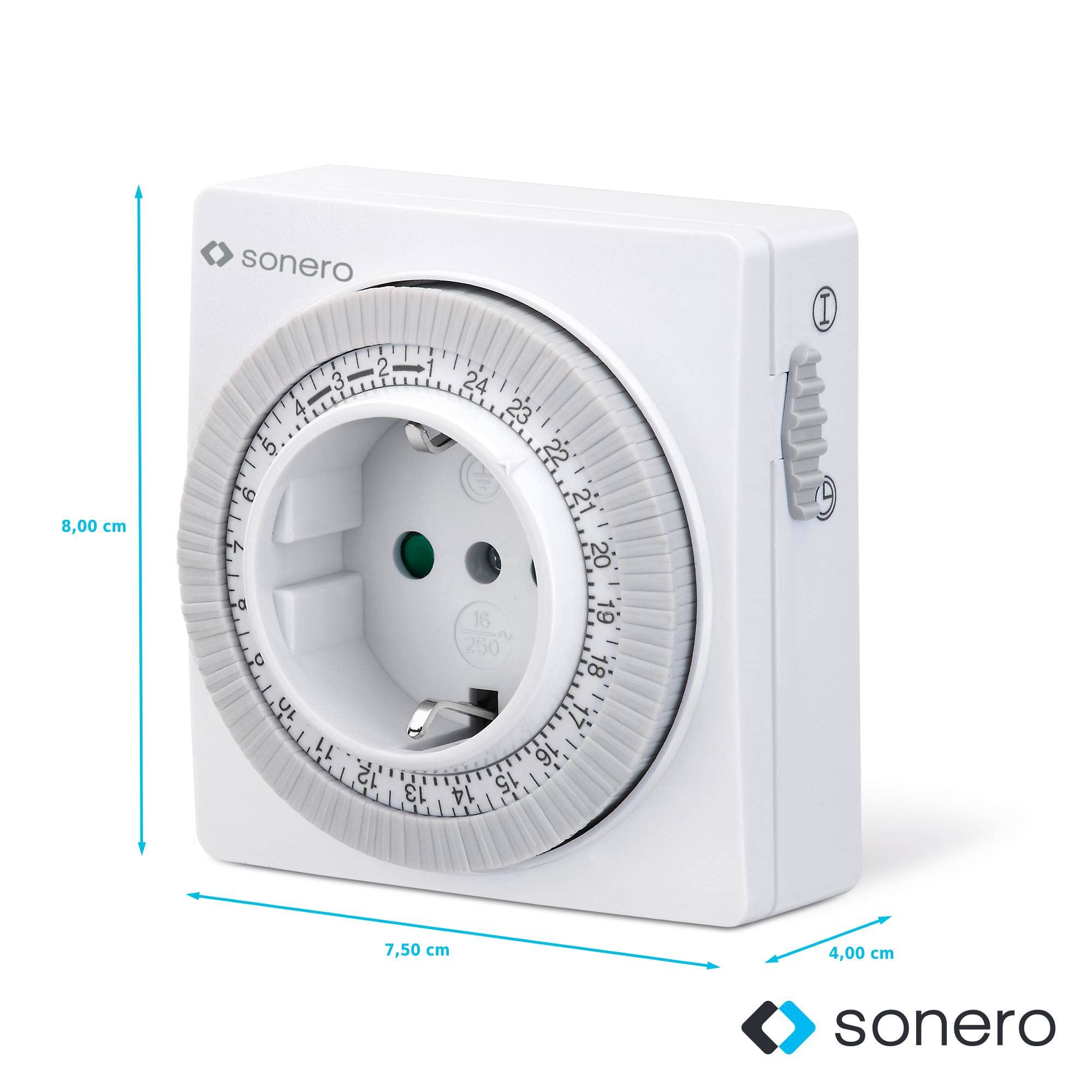 sonero Mechanische Zeitschaltuhr, IP20, 3500 Watt, weiß, 96 Segmente