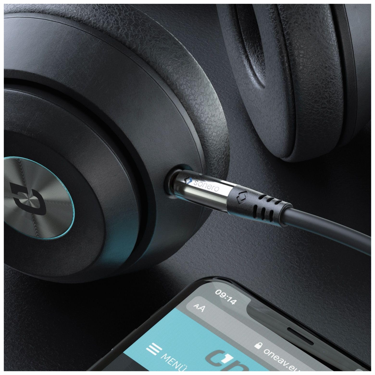Sonero Premium Audiokabel 3.5mm Klinke, 1,50m, vergoldete Kontakte, schwarz