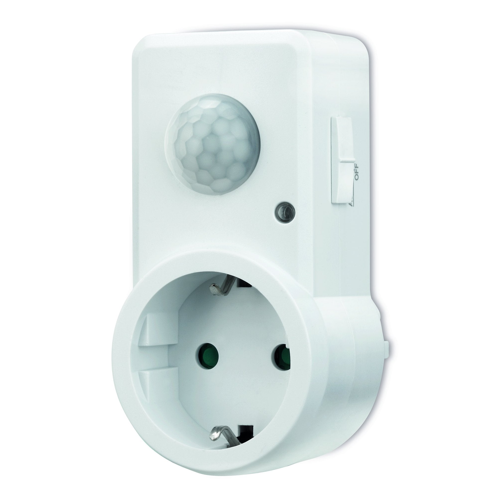 sonero IMS060 Infrarot-Bewegungsmelder Zwischenstecker - Innenmontage in Steckdose, Schutzklasse: IP20, 120° / 9m Arbeitsfeld, weiß