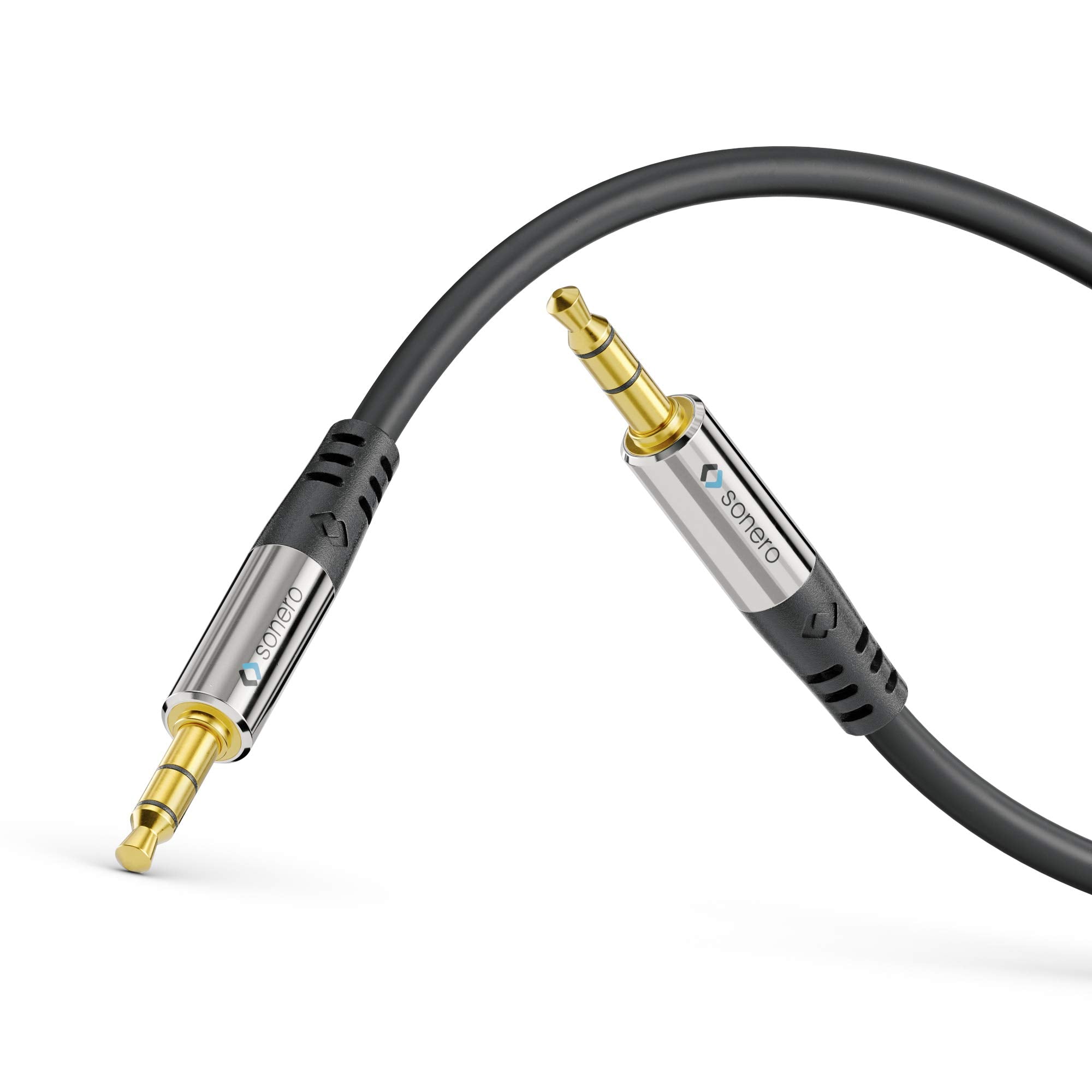 Sonero® premium Audiokabel 3.5mm Klinke, 20,0m, vergoldete Kontakte, schwarz