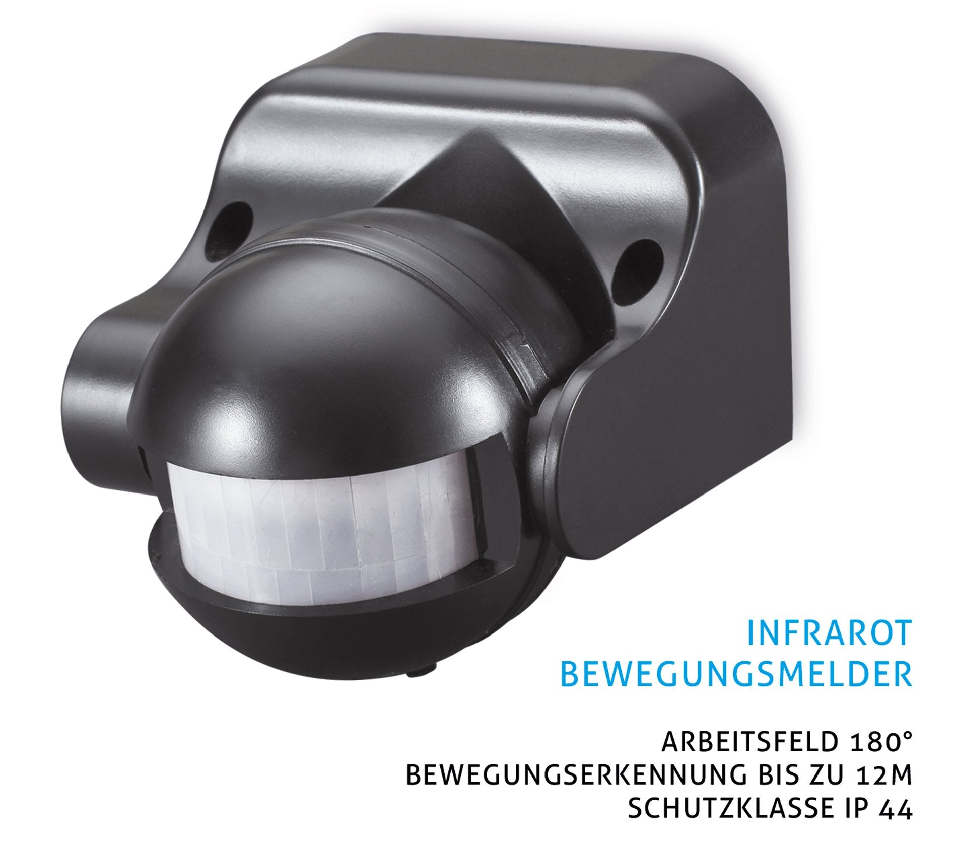 Sonero IMS041 Infrarot-Bewegungsmelder - Innen- / Außenmontage, schwarz, Schutzklasse: IP44, 180Degree / 12m Arbeitsfeld X-IMS041 1 stück