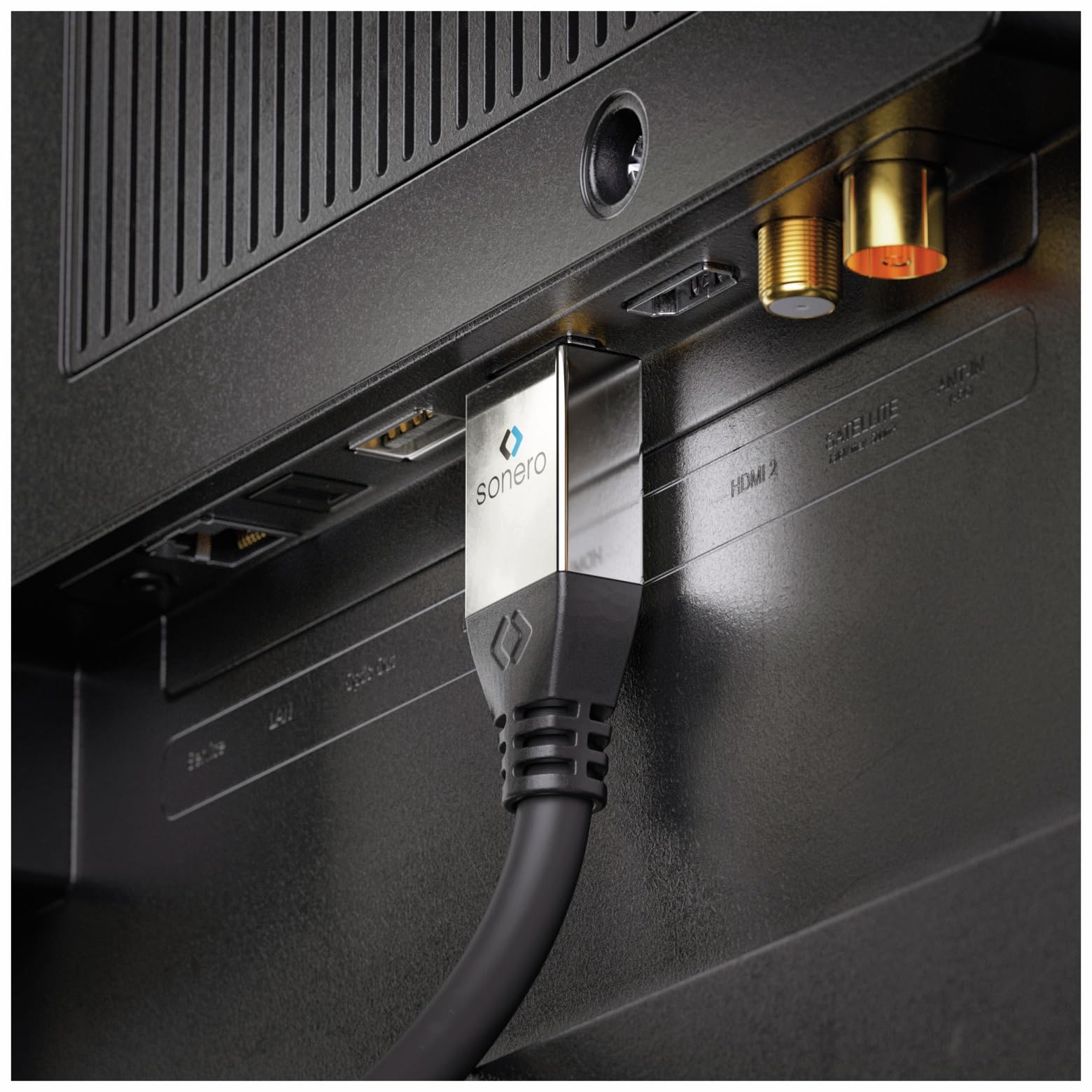 sonero® Premium High Speed HDMI Adapter mit Ethernet, 0,25m, UltraHD / 4K / 60Hz, 18Gbps, schwarz