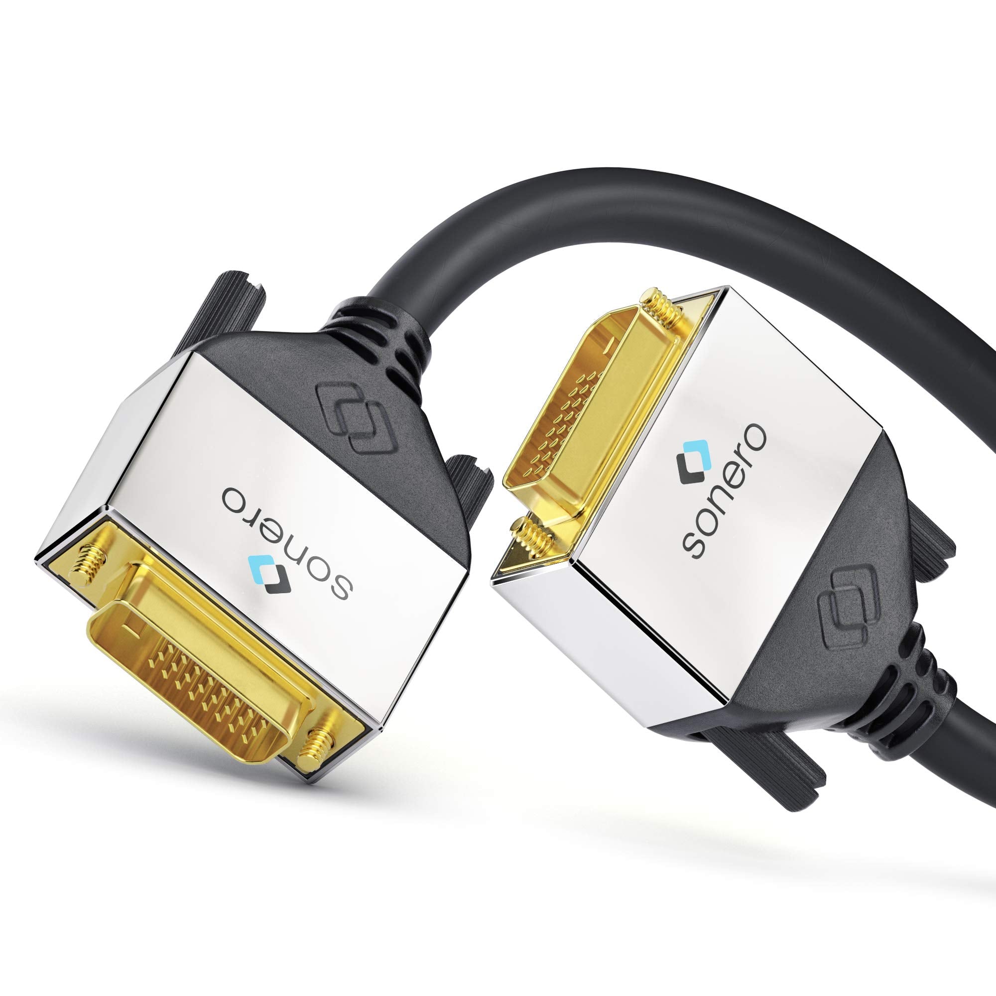 Sonero DVI-Kabel Premium, 3 m, Dual Link, Stecker/Stecker (24+1), schwarz