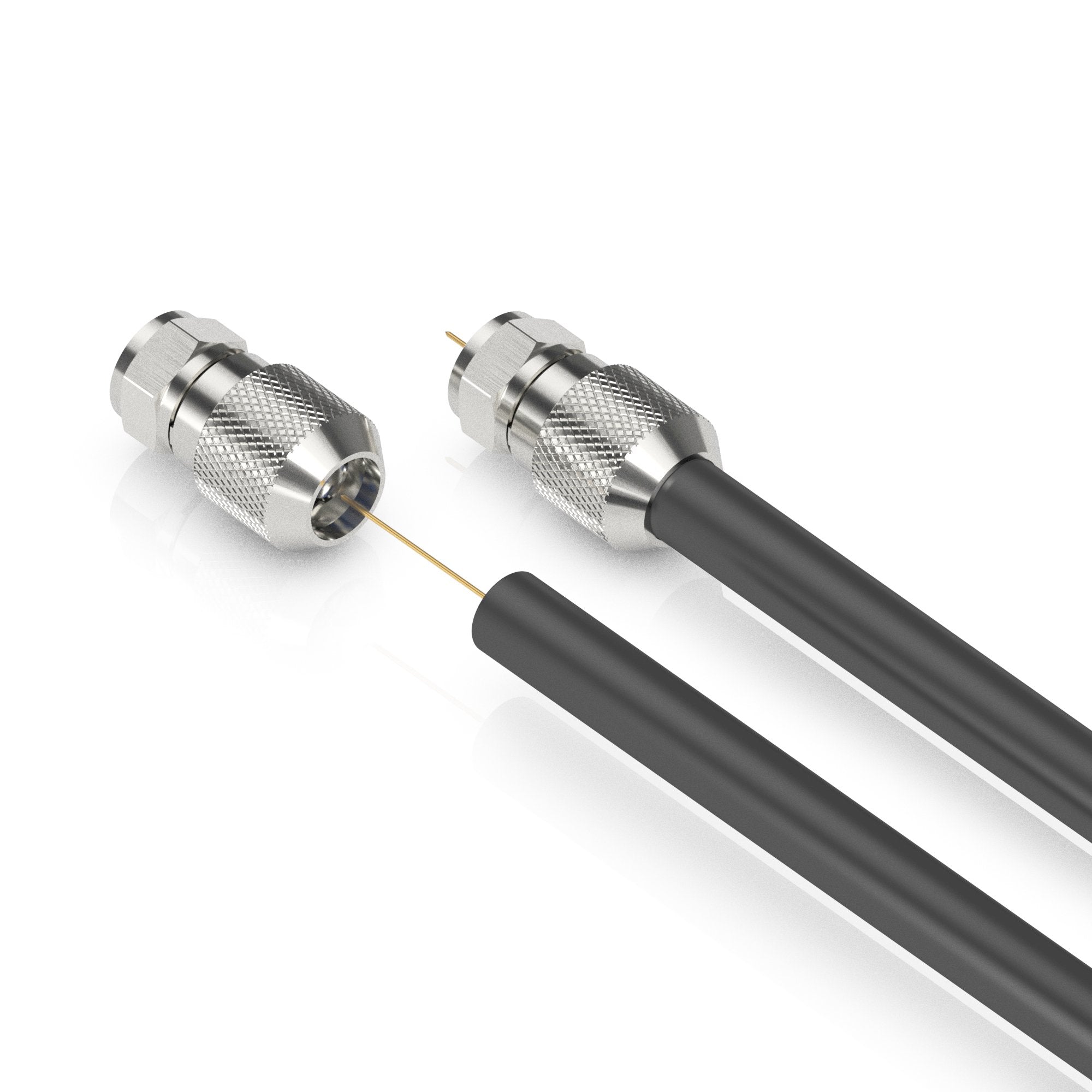 Sonero, F-Stecker für Sat-Kabel, Antennen-Kabel, Koaxial-Kabel mit ⌀ 6,5-7,5 mm, einfache Selbst-Konfektionierung, chrom, 4er-Set