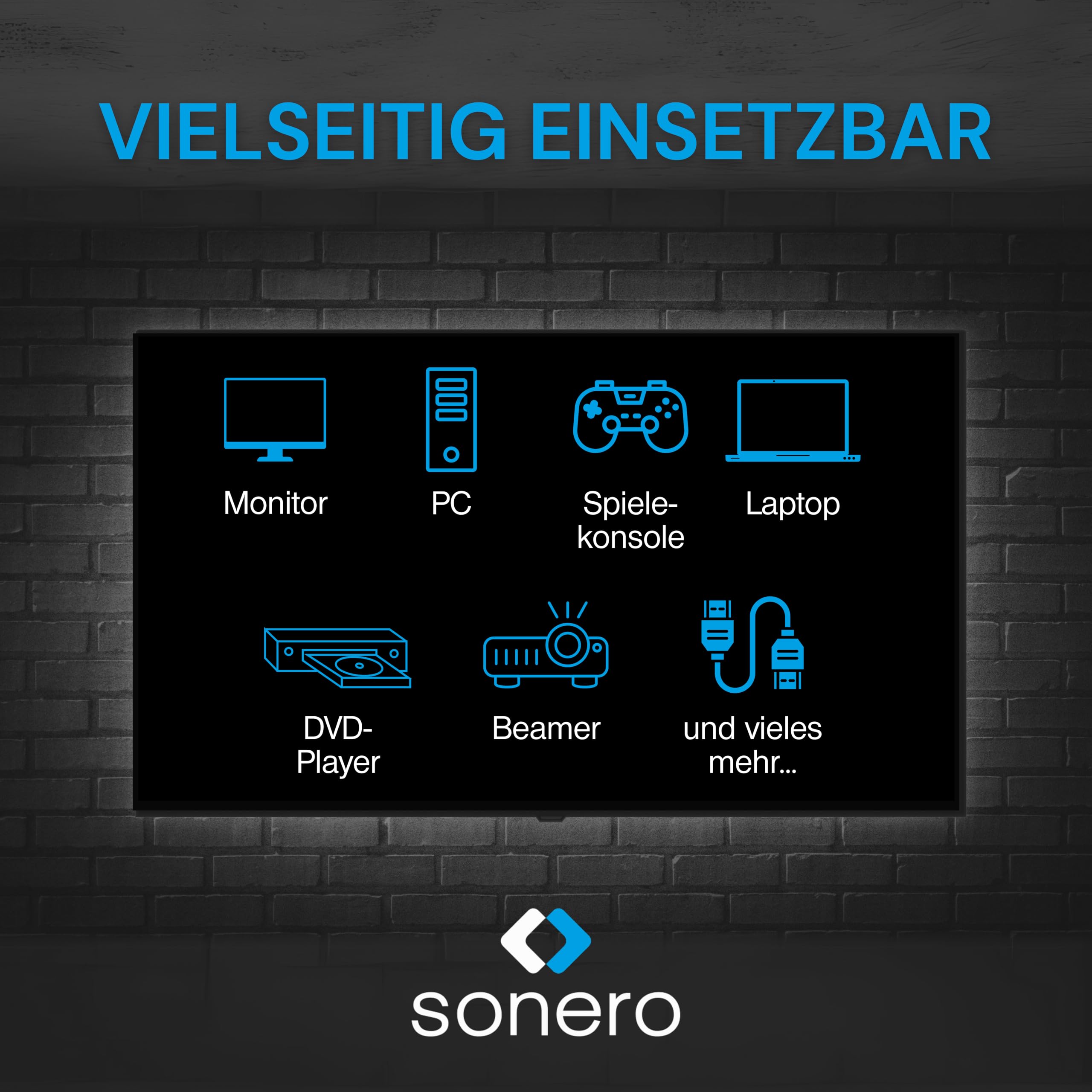 Sonero® 5m DisplayPort Kabel 1.2, DisplayPort auf DisplayPort, 4K 60 Hz, 2K 144Hz, schwarz