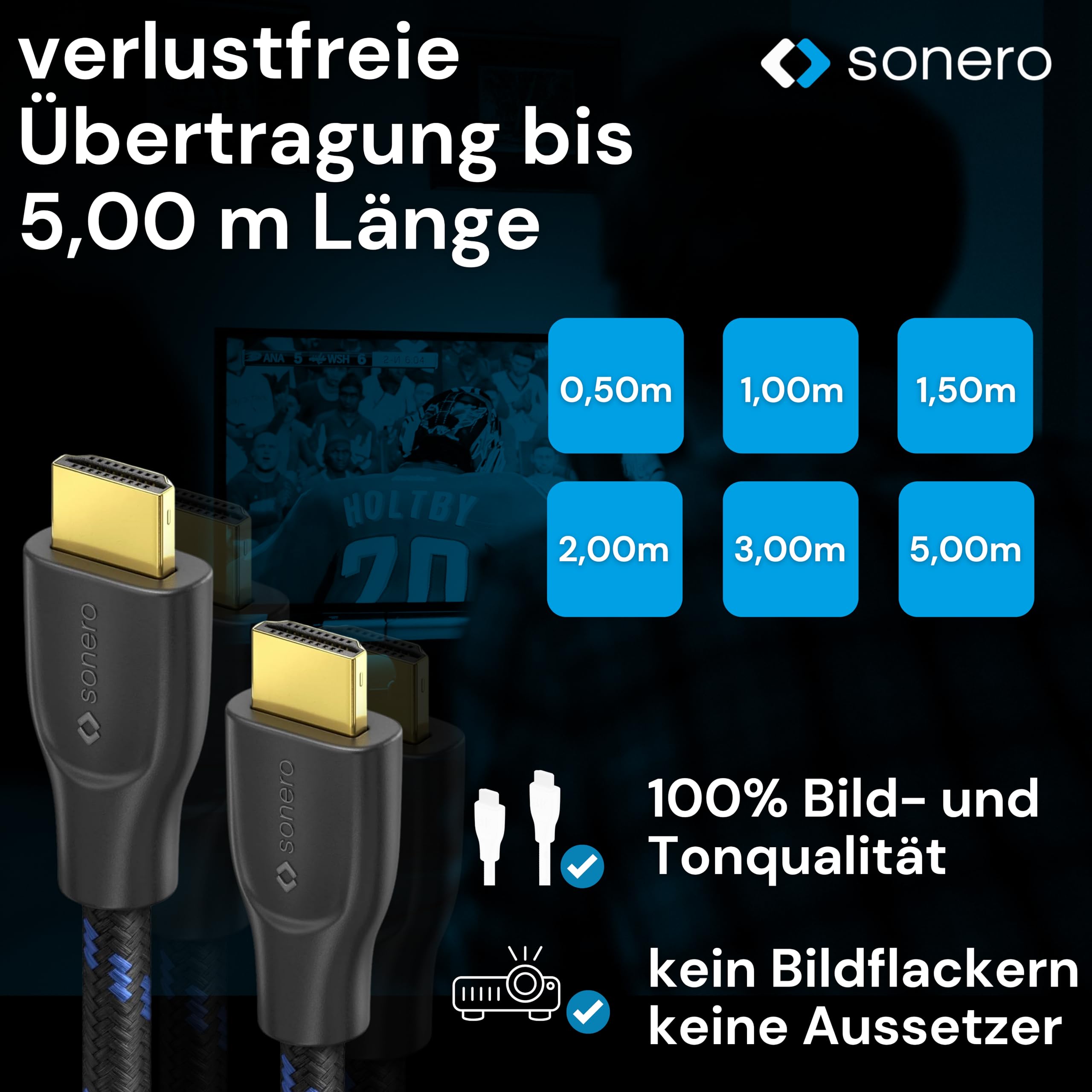 sonero Premium High Speed HDMI Kabel mit Ethernet - 1,00m
