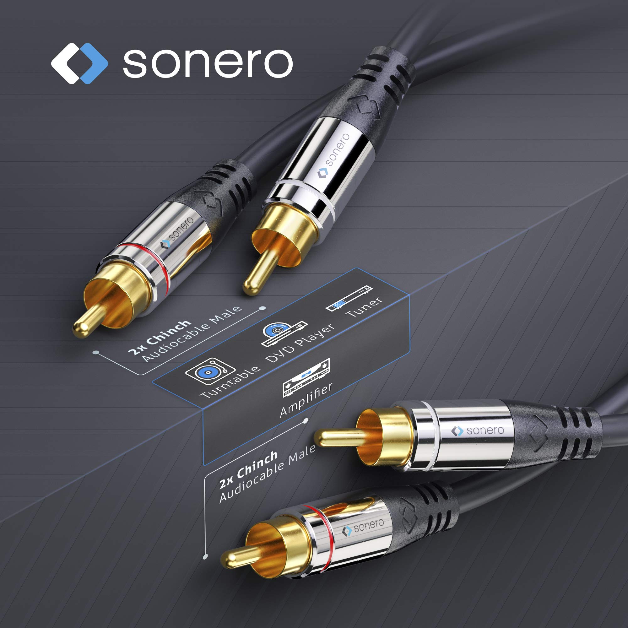 Sonero 2x Cinch Stereo Audio Kabel 5,0m