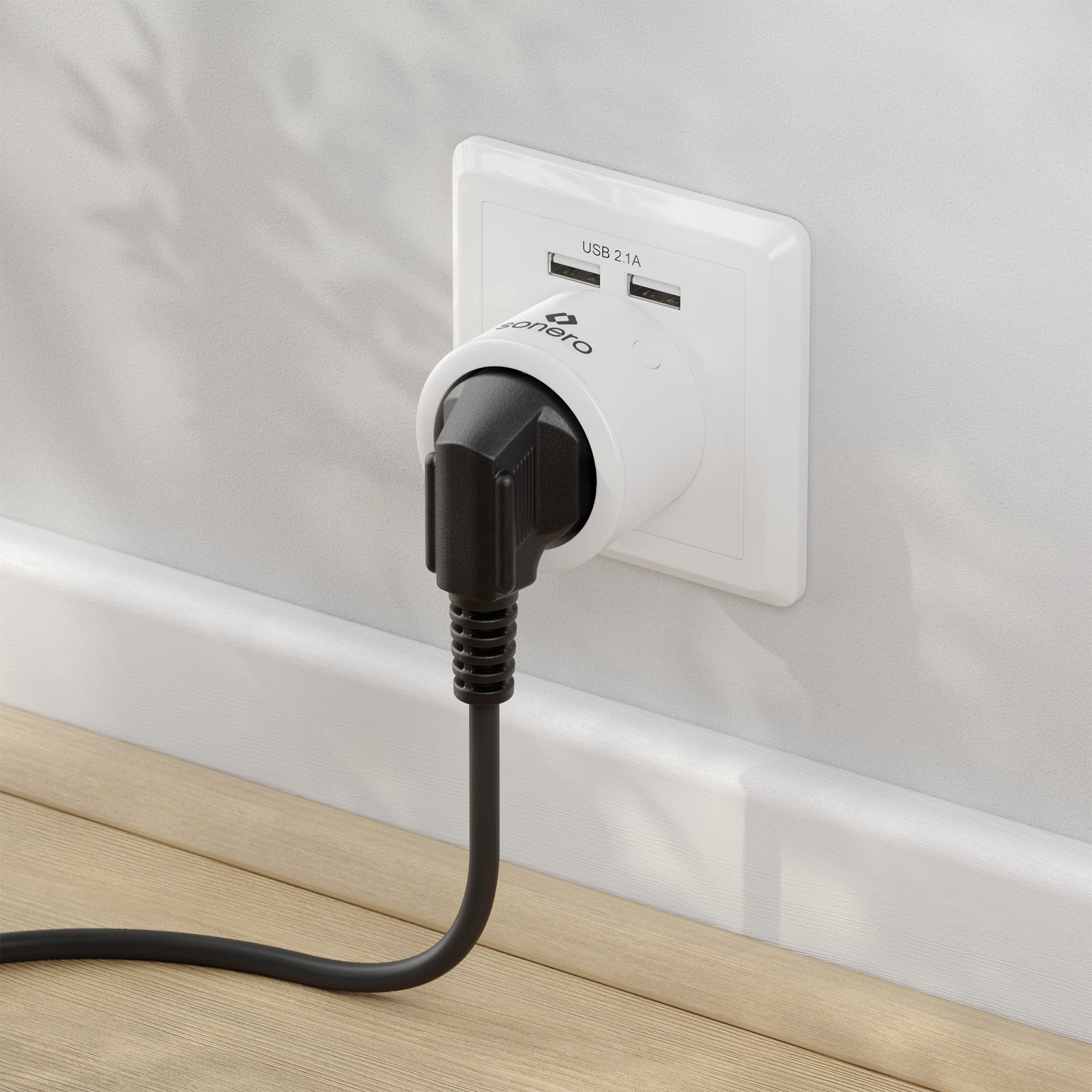 Sonero Funk-Steckdosen Set 2300 Watt | 1x Fernbedienung, 4x Steckdose für den Innenbereich, 30m Reichweite, kompaktes Design, weiß, S-RCS104, 4er Set