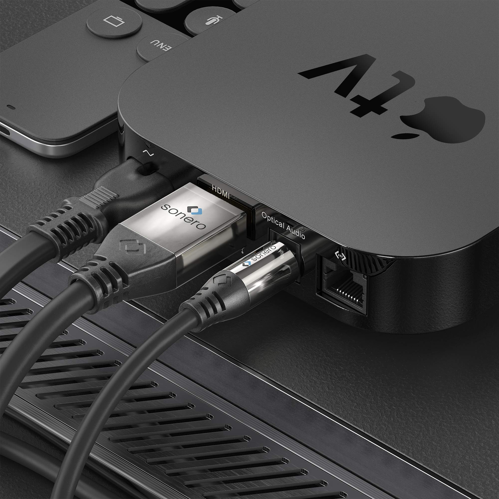 Sonero Premium Aktives High Speed HDMI Kabel mit Ethernet, 7,50m, UltraHD / 4K / 60Hz, 18Gbps, schwarz