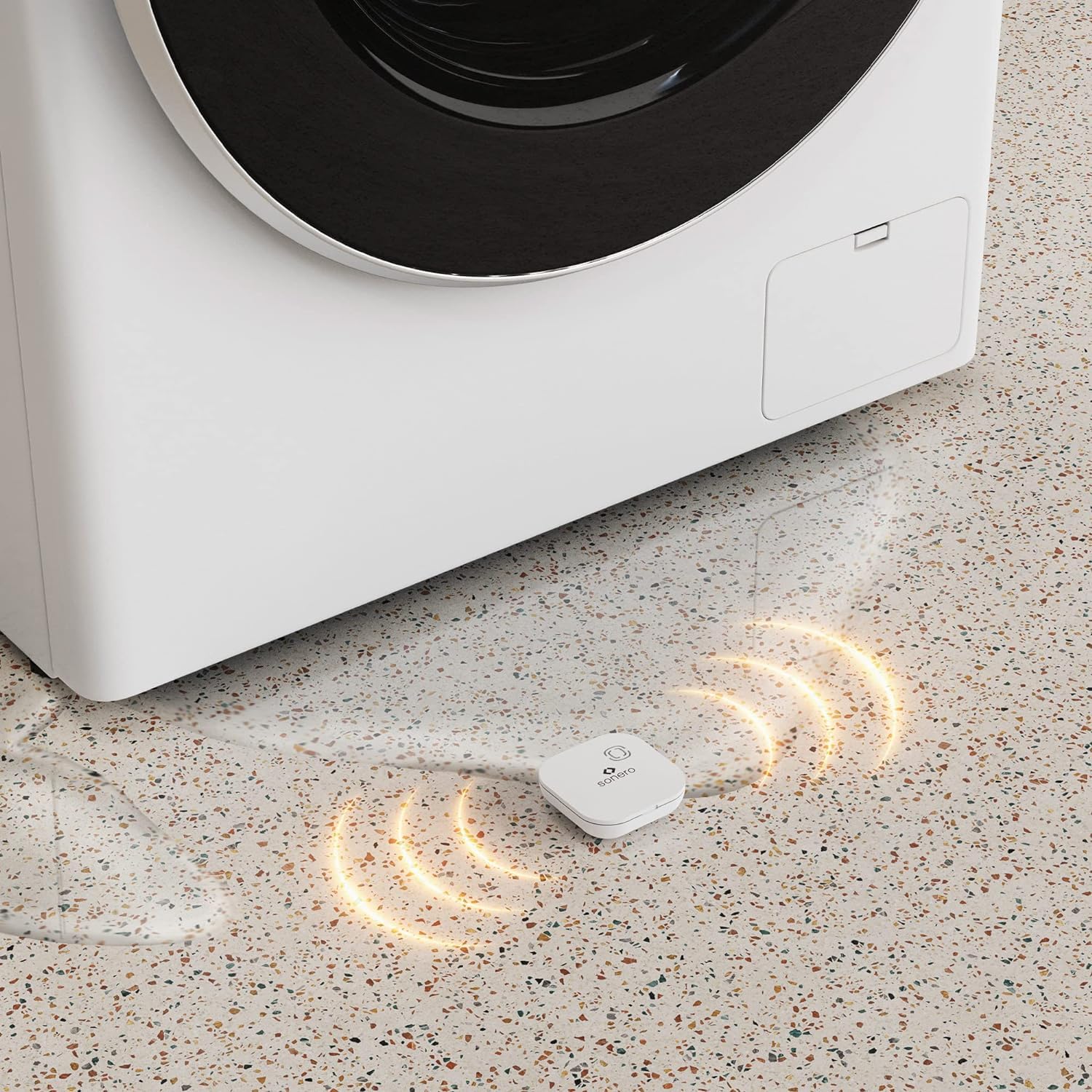 sonero Wassermelder, Batteriebetrieben, 70 dB lauter Alarm, LED Licht und Lautsprecher, weiß
