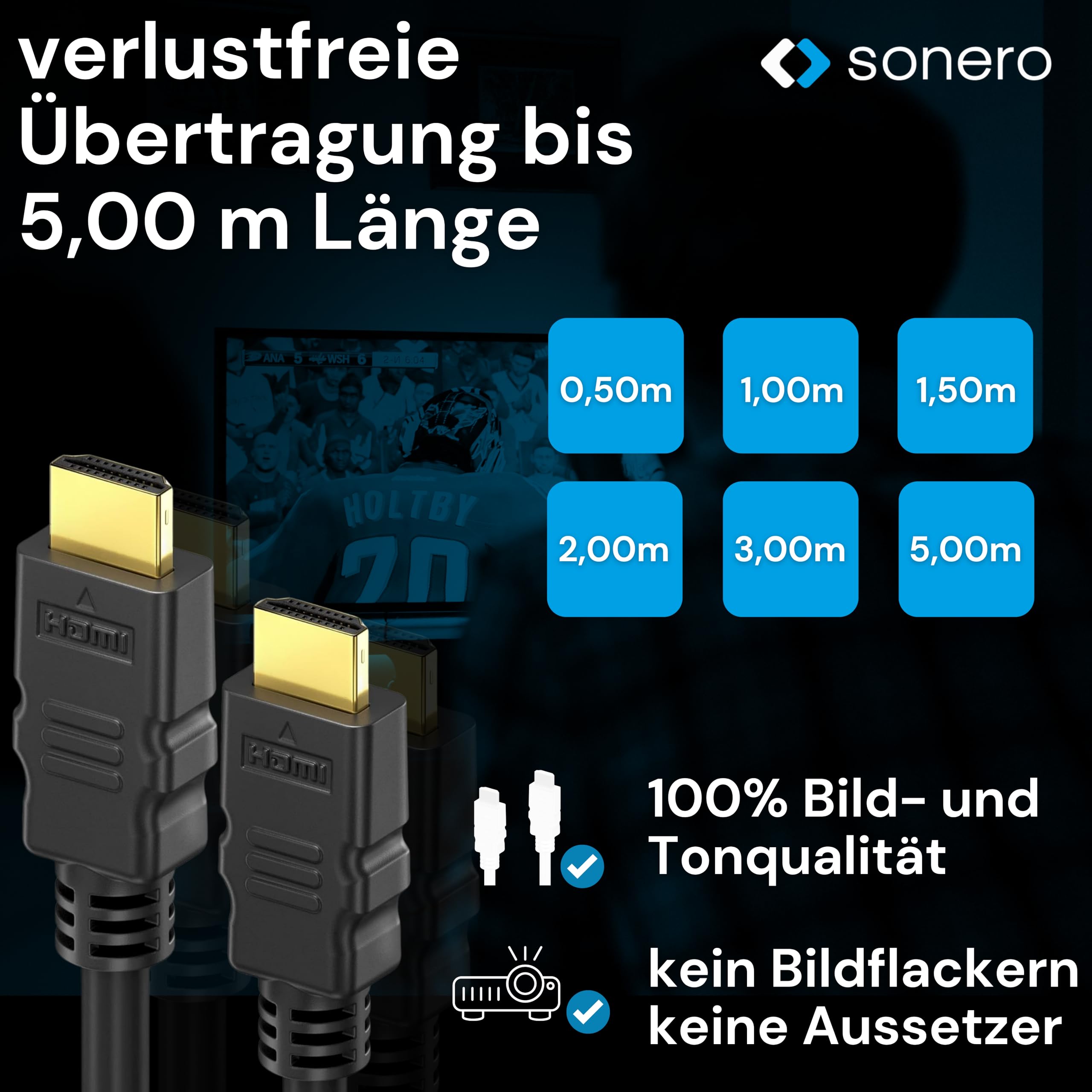 sonero Premium High Speed HDMI Kabel mit Ethernet - 1,00m