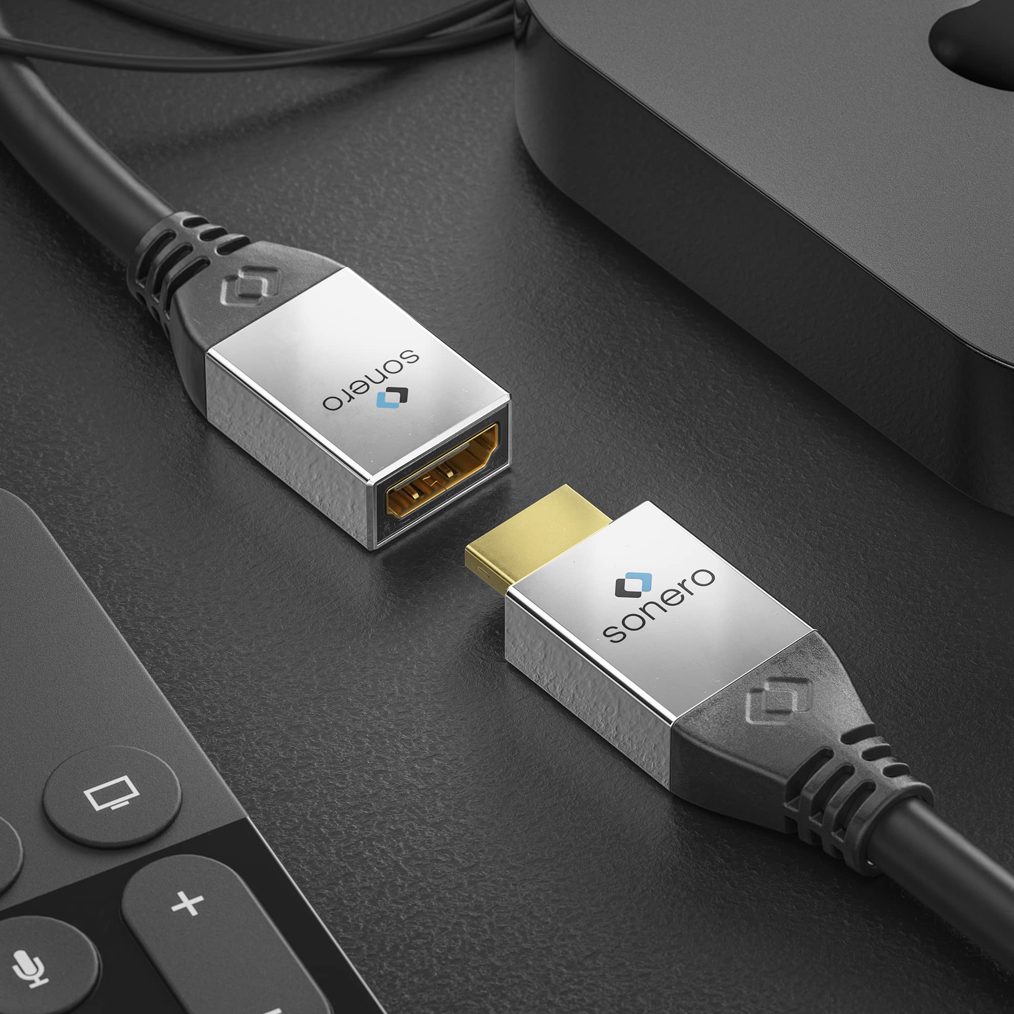 Sonero® Premium High Speed Micro HDMI Adapter mit Ethernet, 0,25m, UltraHD / 4K / 60Hz, 18Gbps, schwarz