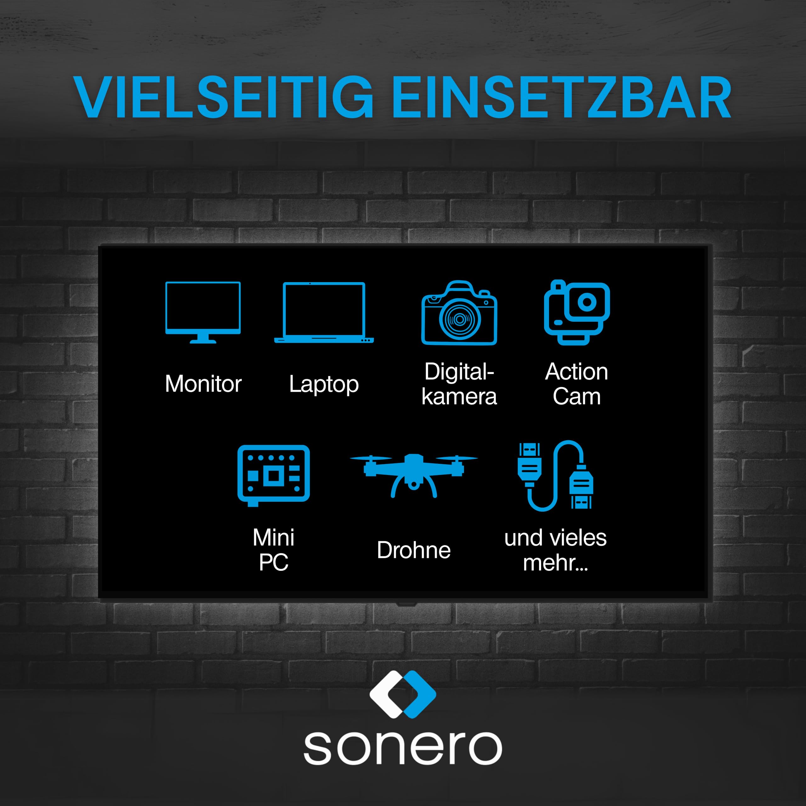Sonero Micro HDMI auf 4K HDMI Portsaver Adapter, Premium High Speed, Micro HDMI D Stecker auf HDMI A Buchse, vergoldete Kontakte, zweifache Abschirmung, PVC-Mantel, 0,15m, (X-PHA030-0015)