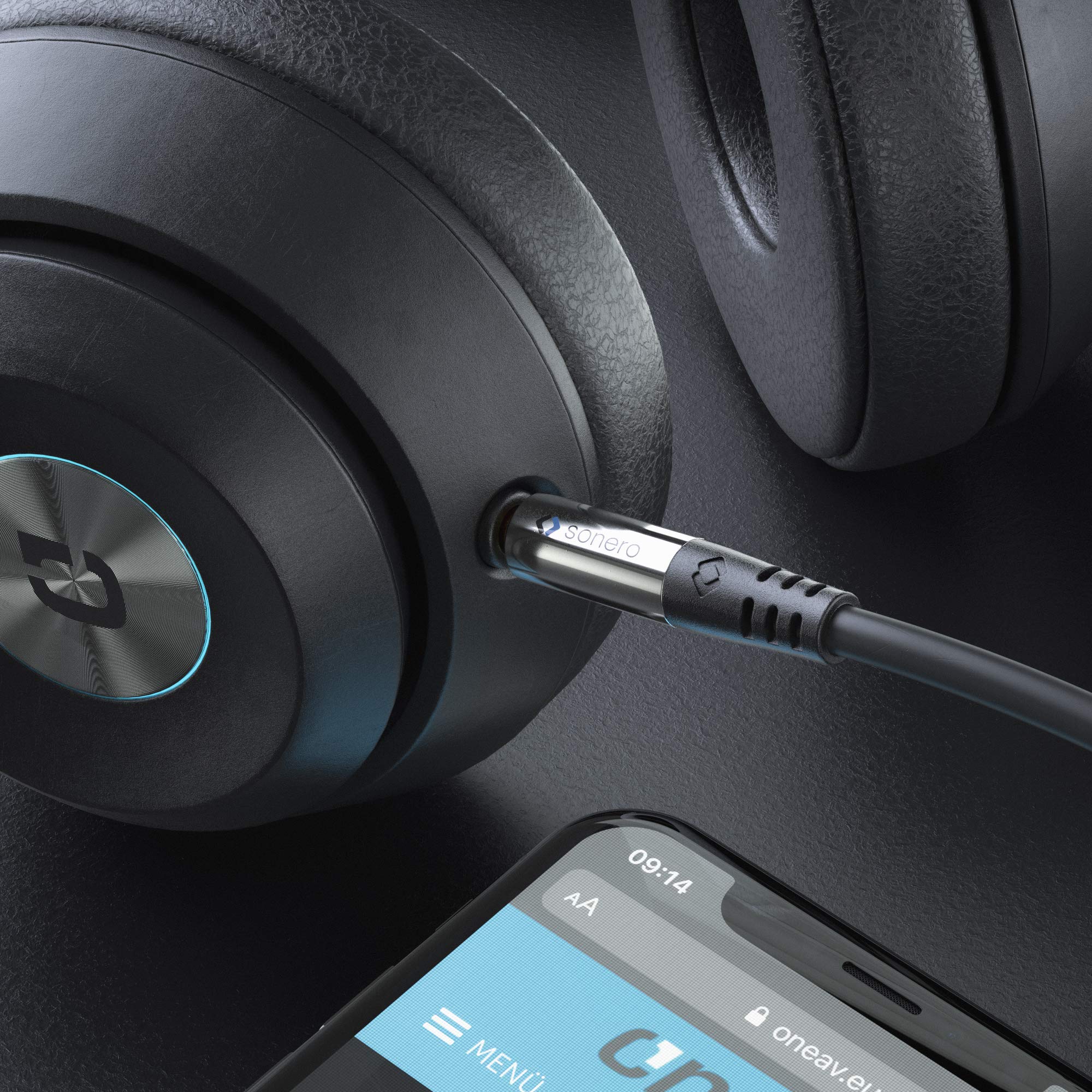 Sonero® premium Audiokabel 3.5mm Klinke, 20,0m, vergoldete Kontakte, schwarz